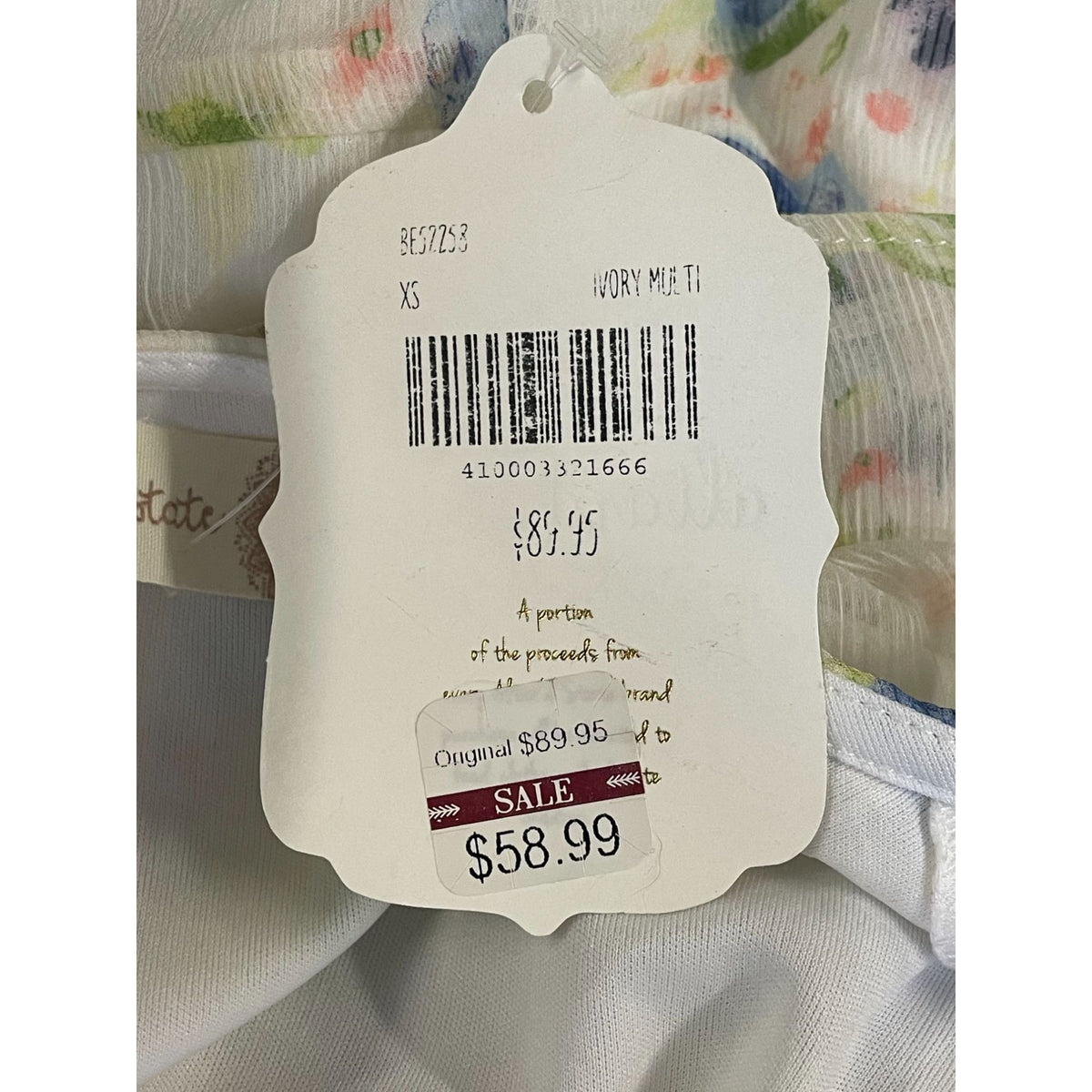 Floral Maxi Wrap Dress With Short Flutter Sleeves & Tie Waist Light Sheer Fabric White With Blue & Green Print Womens Size M New