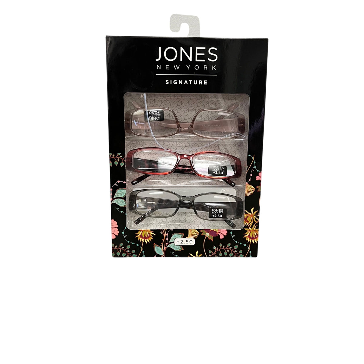 Jones New York Womens Multi-Color Plastic Reading Glasses Set 3-Pack +2.50 Diopter