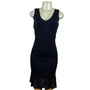 Ralph Lauren Women's Black Knit Sleeveless Sheath Dress Flared Hem Sz S
