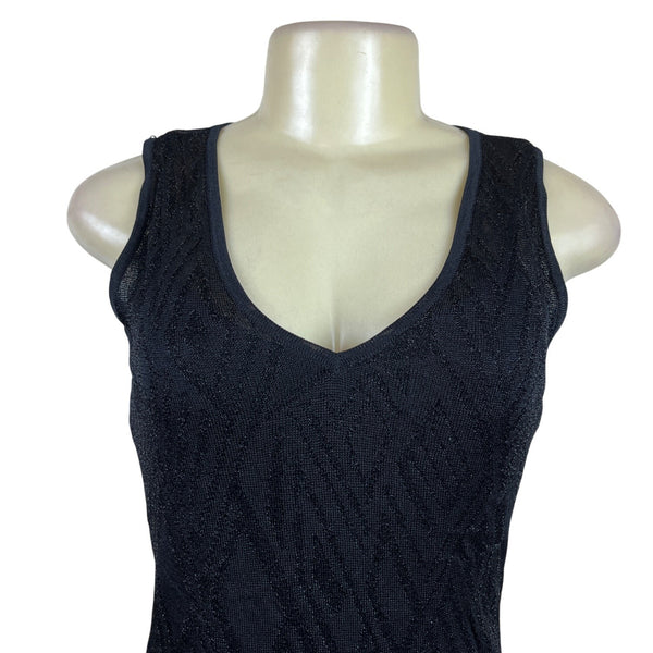 Ralph Lauren Women's Black Knit Sleeveless Sheath Dress Flared Hem Sz S