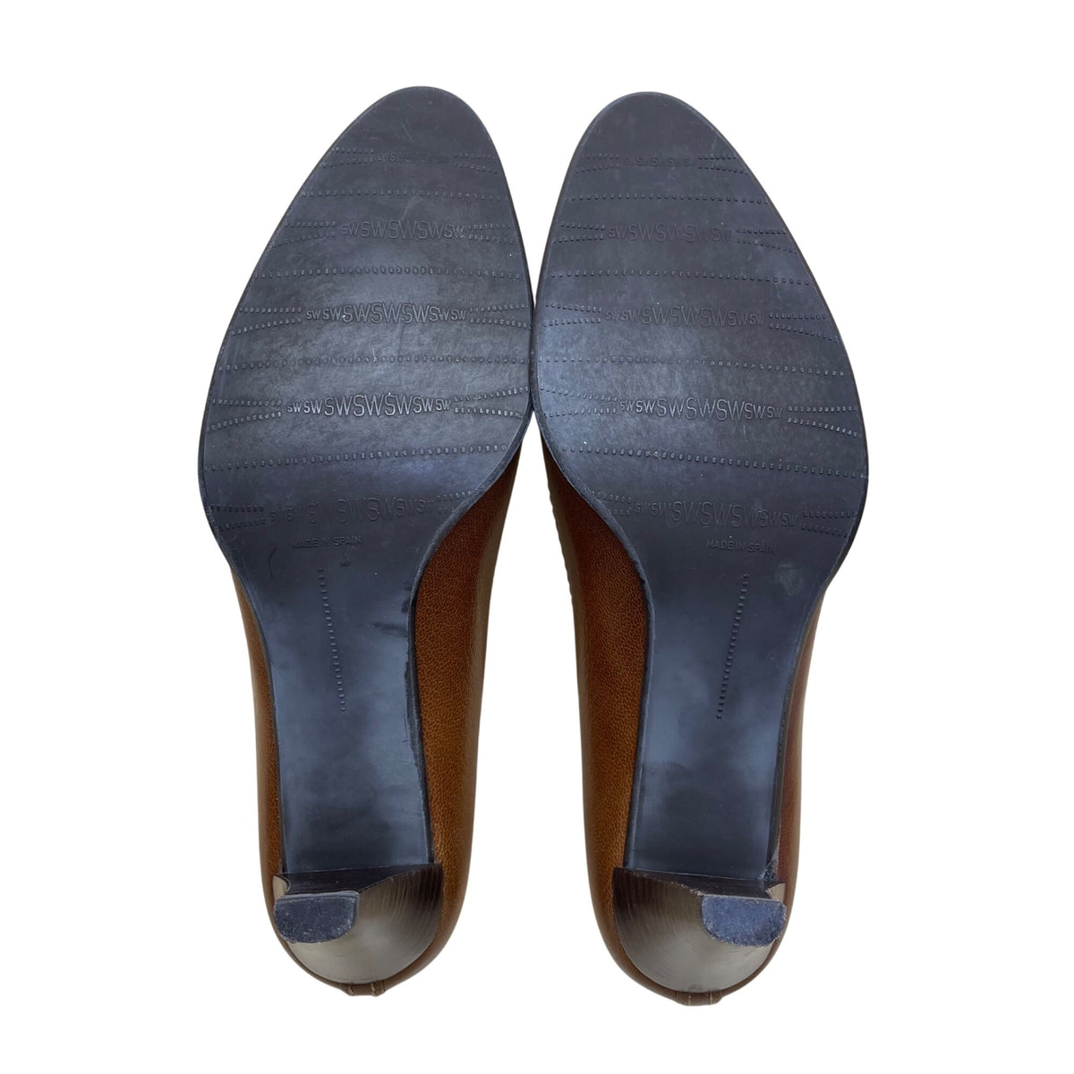 Stuart Weitzman Women’s Brown Leather Slip On Bow High Heel Dress Pumps Size 7N