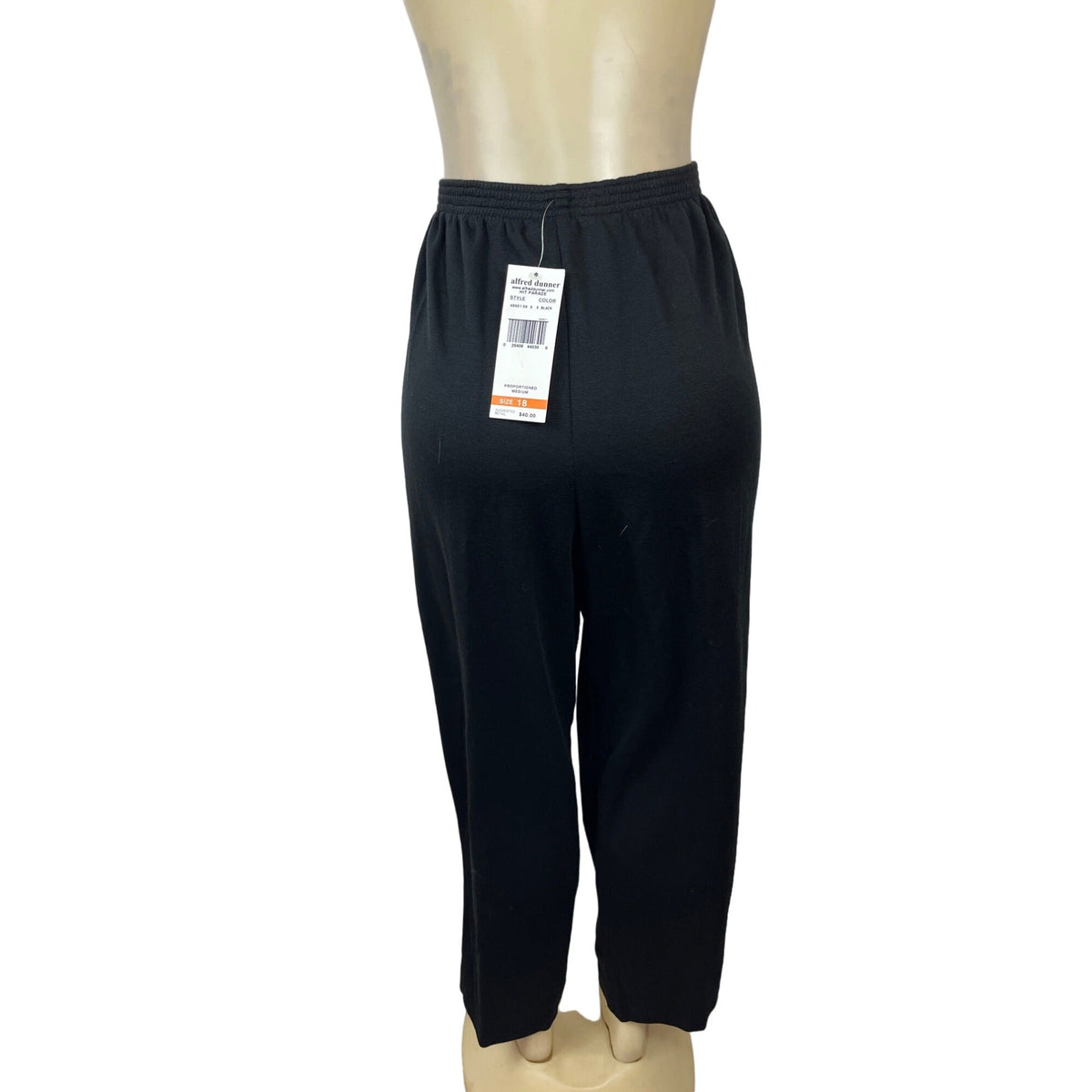 Alfred Dunner Women's Black Proportioned Medium Capri Pants Sz 18 - New