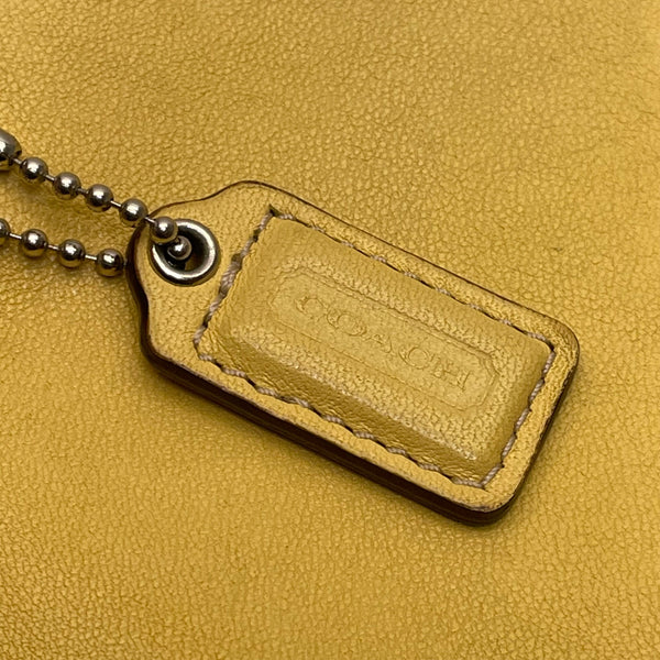 Coach Women’s Yellow Leather With Strap & Tag Wristlet Pouch Handbag Size S