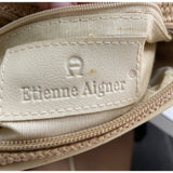 Etienne Aigner Womens Beige Woven Crossbody Bag With Leather Trim