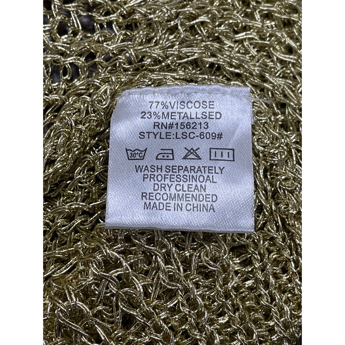 Love Sense Womens Gold Metallic Open-Knit Cardigan Belted Long Sleeves Size S