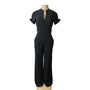 Black Halo Short Sleeve Womens Jumpsuit With Keyhole Neck Sz 4 - New