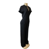 Black Halo Short Sleeve Womens Jumpsuit With Keyhole Neck Sz 4 - New