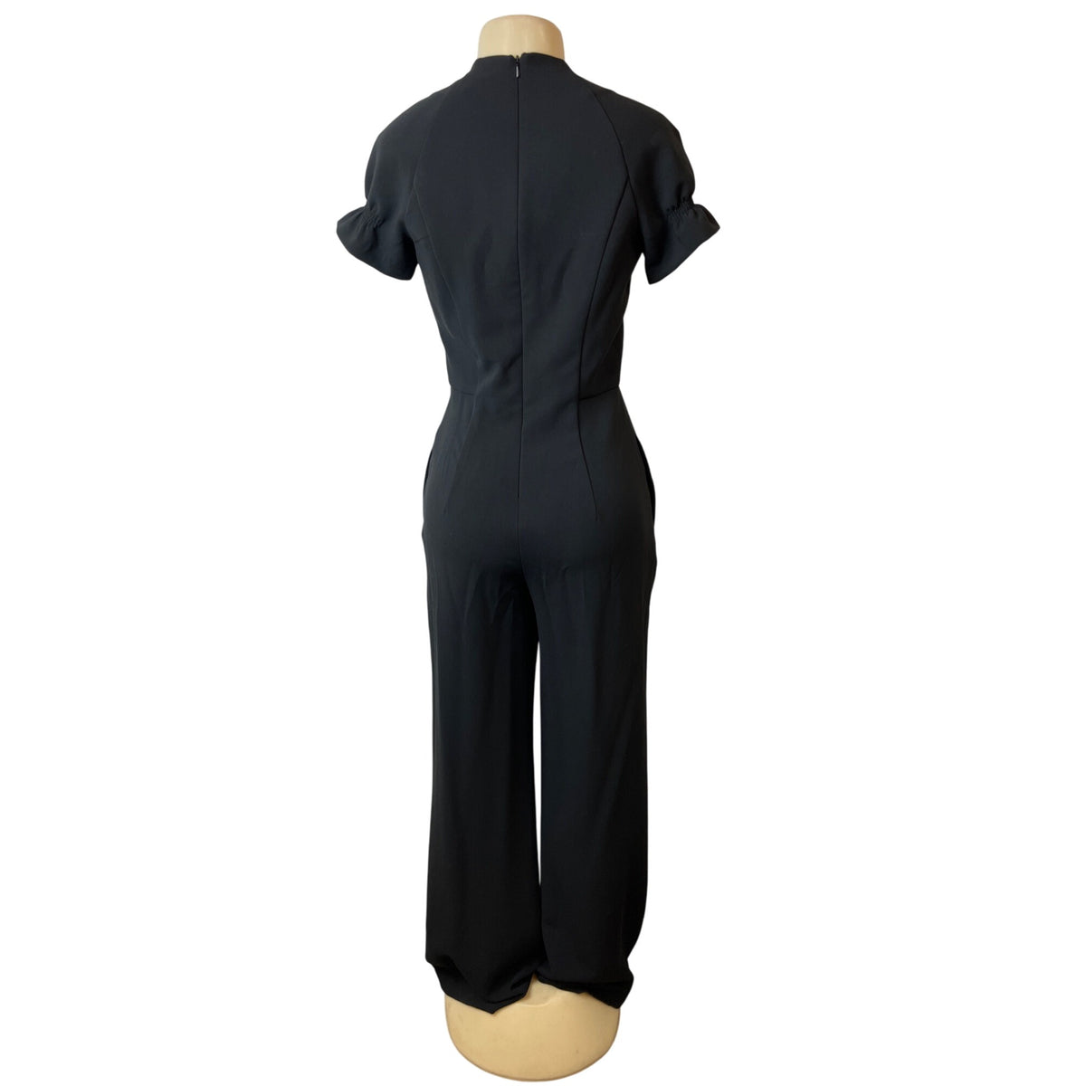 Black Halo Short Sleeve Womens Jumpsuit With Keyhole Neck Sz 4 - New