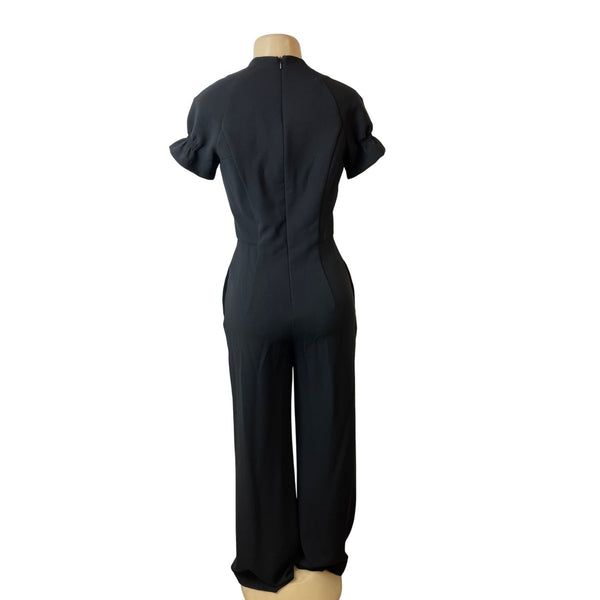 Black Halo Short Sleeve Womens Jumpsuit With Keyhole Neck Sz 4 - New