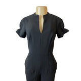 Black Halo Short Sleeve Womens Jumpsuit With Keyhole Neck Sz 4 - New