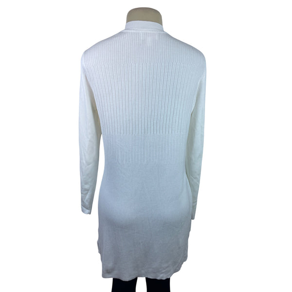 White Women’s Knit Open-Front Cardigan By Belle River Gravel Sz S