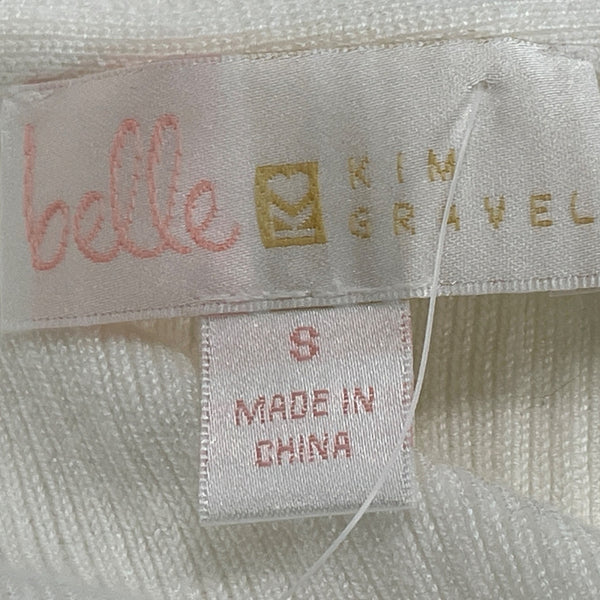 White Women’s Knit Open-Front Cardigan By Belle River Gravel Sz S