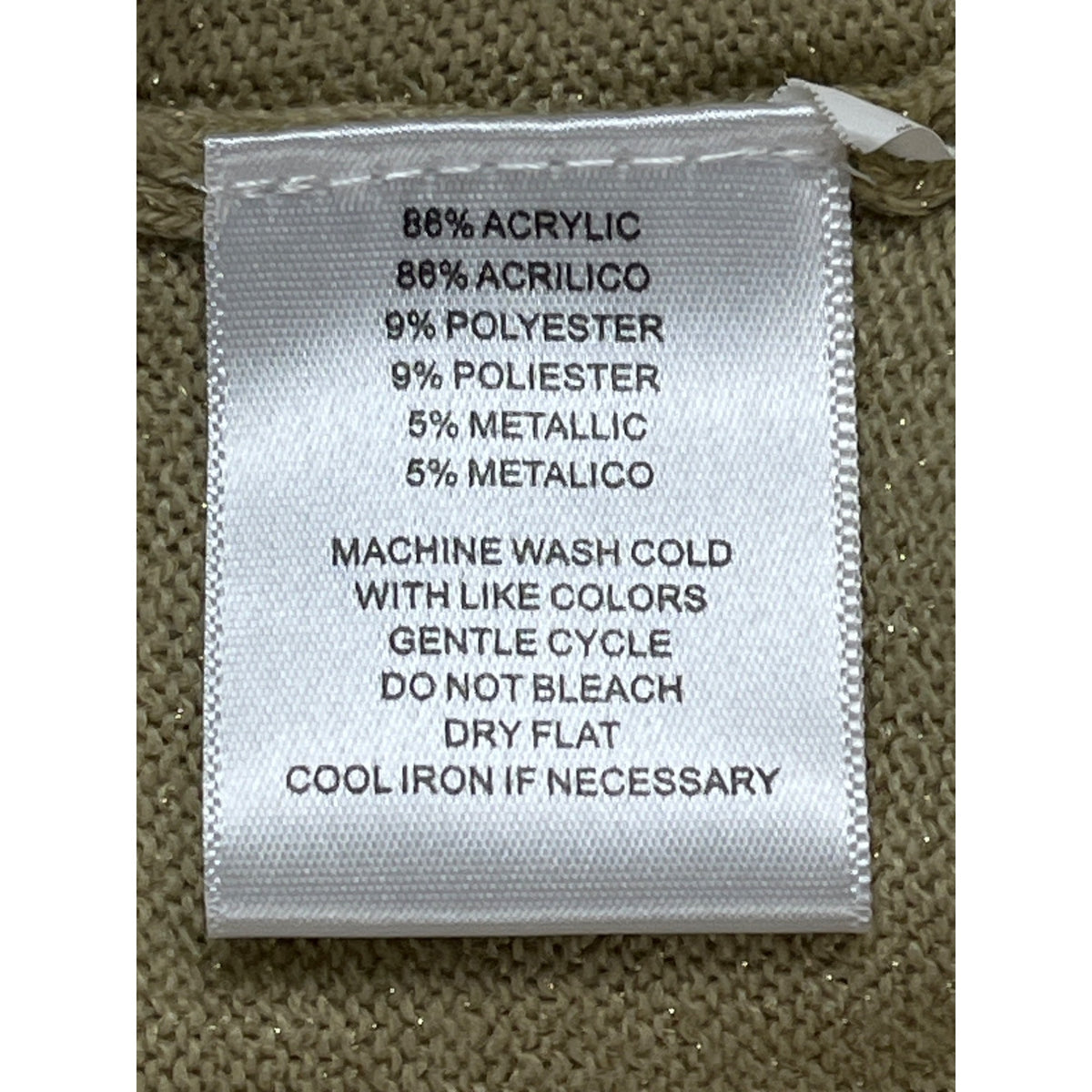 Sagharbor Women's Beige Long Sleeve Blouse Ruffle Collar Shirt Size XL