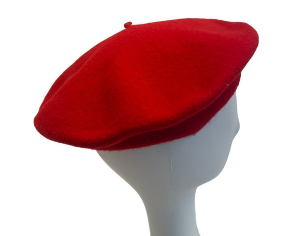 Unisex Crimson Red French Style Basque Beret - One Size