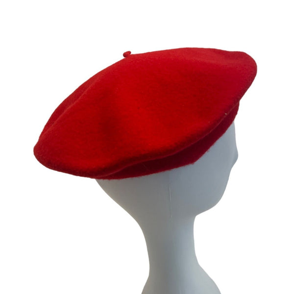 Unisex Crimson Red French Style Basque Beret - One Size
