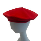 Unisex Crimson Red French Style Basque Beret - One Size