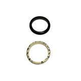 Two-Piece Womens Black & Cream Resin Bangles Set With Abstract Design