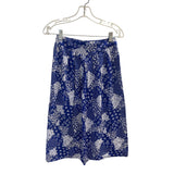 Fritzzi Womens Blue Floral Print Culotte Skirt Medium Flowing Comfortable Style