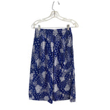 Fritzzi Womens Blue Floral Print Culotte Skirt Medium Flowing Comfortable Style