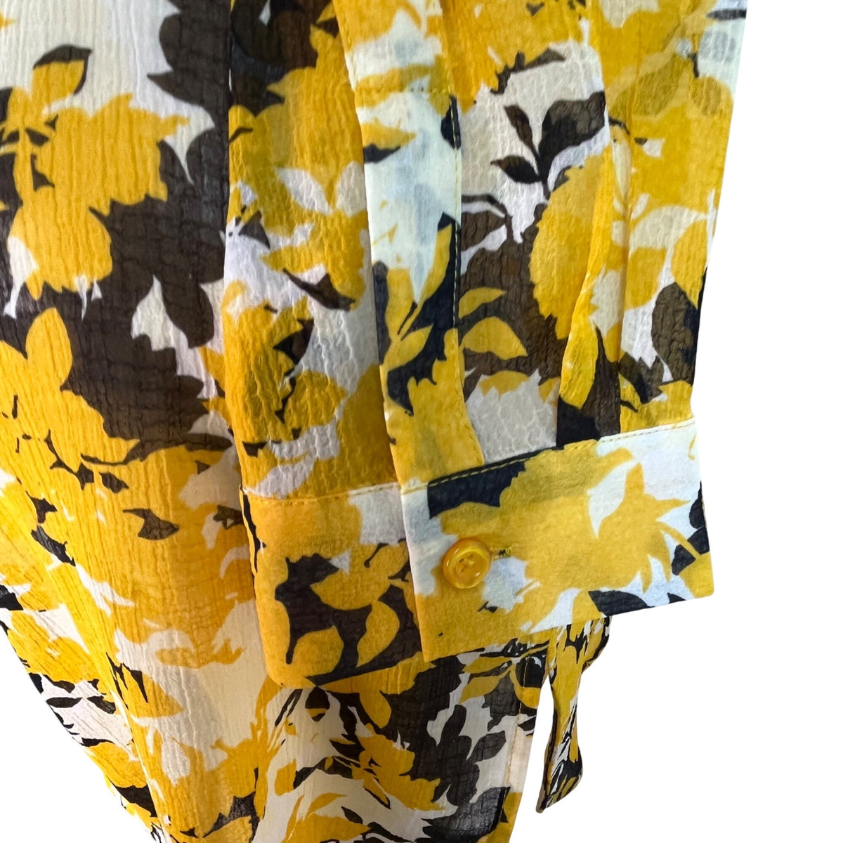 Jessica London Women's Yellow Floral Button-Up Long Sleeve tunic Sz 14W