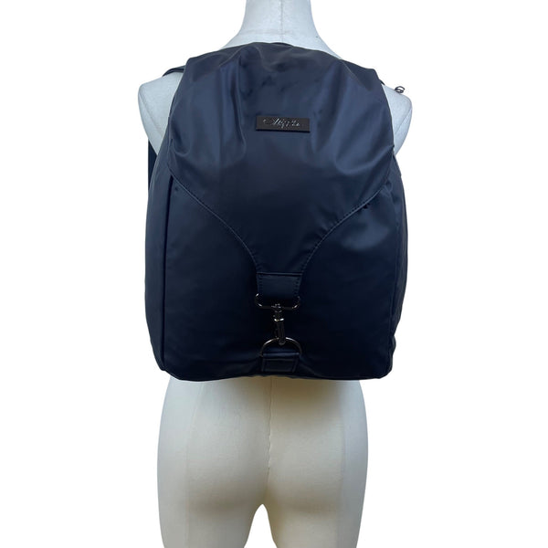 Ashley Black Women’s Black Nylon Secure Adjustable Straps Multi Pockets Backpack