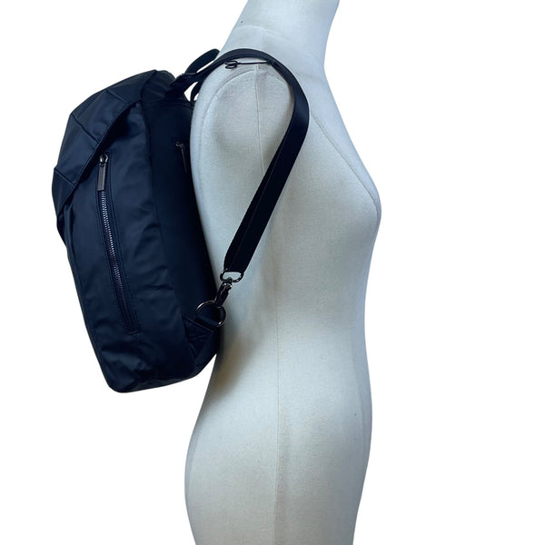 Ashley Black Women’s Black Nylon Secure Adjustable Straps Multi Pockets Backpack