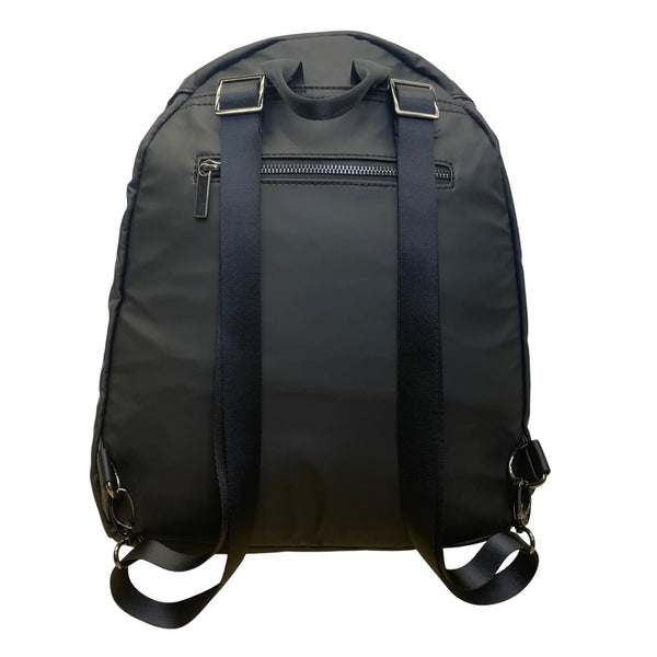 Ashley Black Women’s Black Nylon Secure Adjustable Straps Multi Pockets Backpack