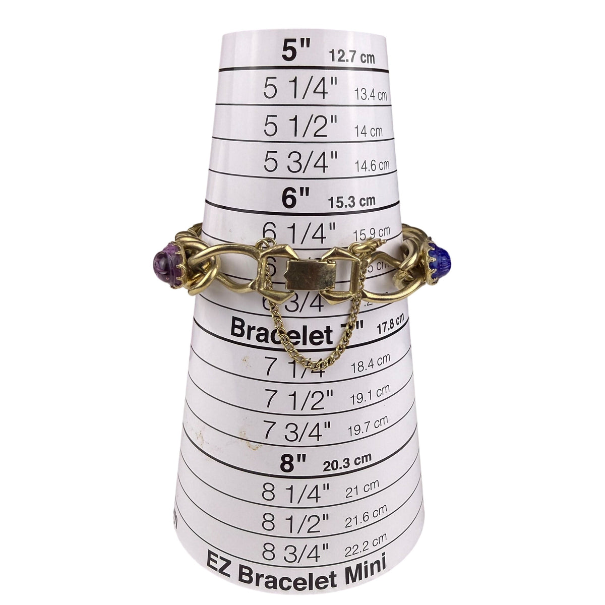 Kafin New York Womens Gold Tone Multi-Stone Scarab Chain Link Bracelet