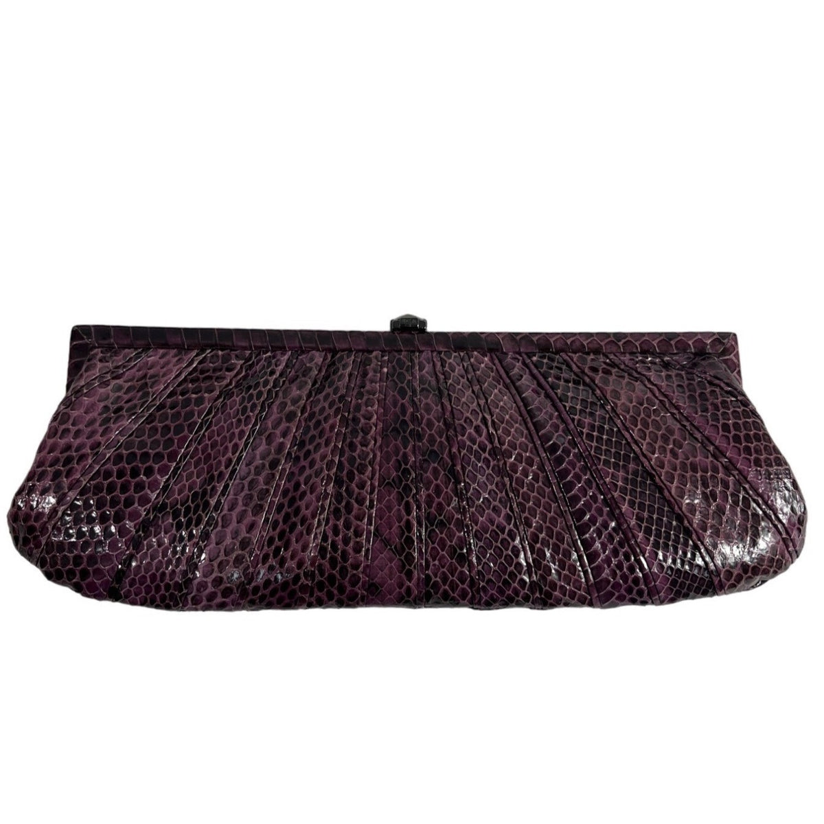 Kotur Women's Purple Snakeskin Evening Clutch Sz S