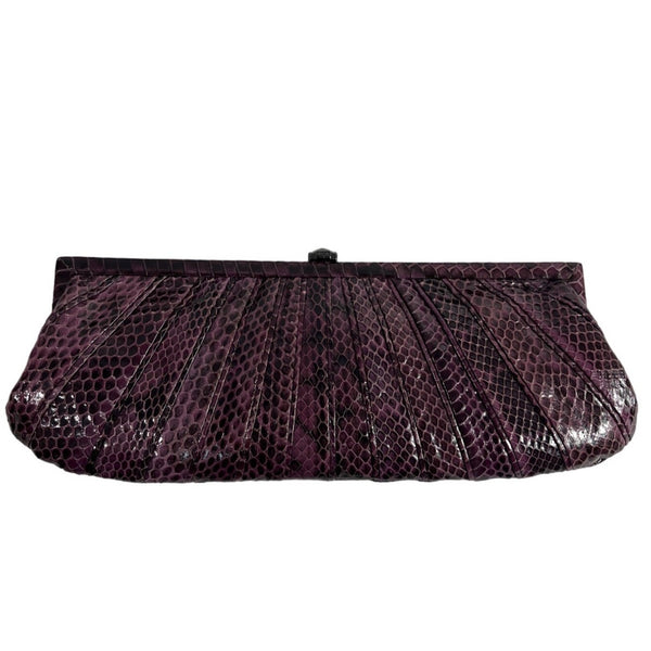Kotur Women's Purple Snakeskin Evening Clutch Sz S