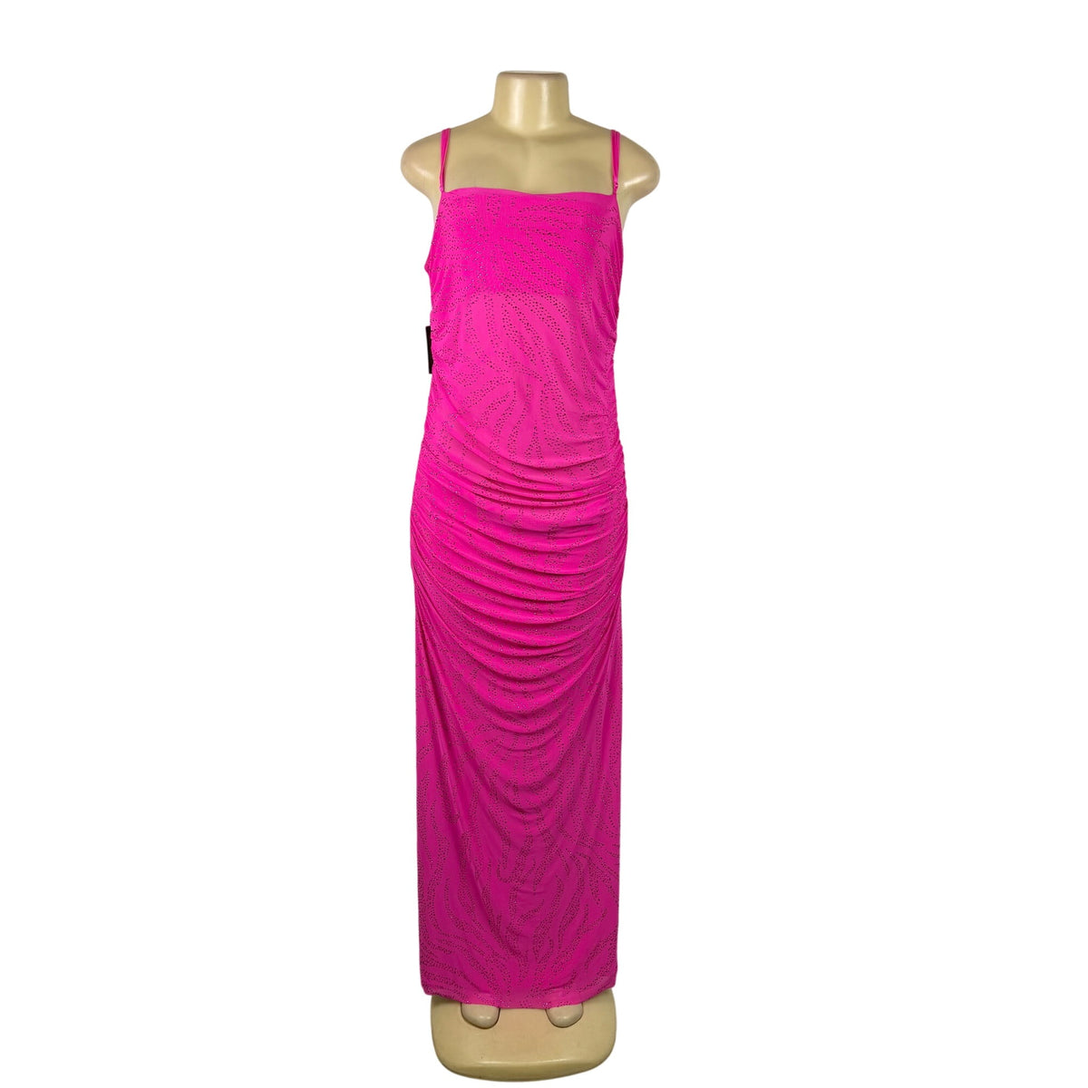 Afrm Women’s Pink Embellished Ruched Maxi Dress Spaghetti Straps Size 1X - New