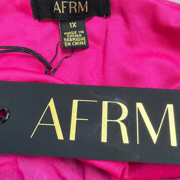 Afrm Women’s Pink Embellished Ruched Maxi Dress Spaghetti Straps Size 1X - New