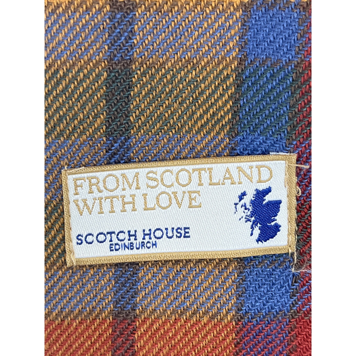 Scotch House Unisex Multicolor Tartan Wool Fringe Scarf Plaid Pattern From Scotland