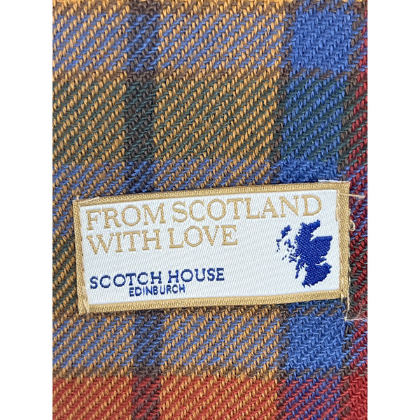 Scotch House Unisex Multicolor Tartan Wool Fringe Scarf Plaid Pattern From Scotland