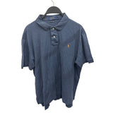 Polo Ralph Lauren Mens Blue Pima Cotton Soft Touch Short Sleeve Polo Shirt Size L