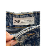 Zara Womens Distressed Denim Frayed Hem Shorts Size 12 Light Blue