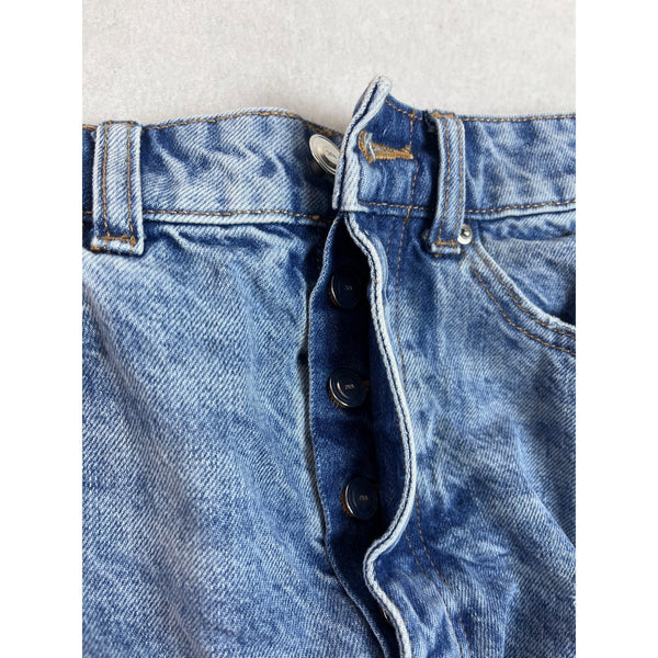 Zara Women's Blue Washed High Waist Distressed Denim Shorts Sz 0