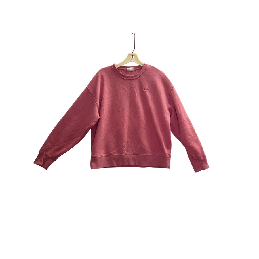 Champion Womens Pink Cotton/Polyester Crewneck Sweatshirt Midweight Embroidered Logo Size M