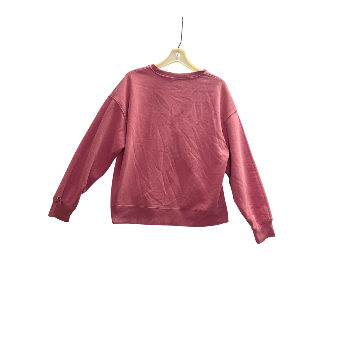 Champion Womens Pink Cotton/Polyester Crewneck Sweatshirt Midweight Embroidered Logo Size M