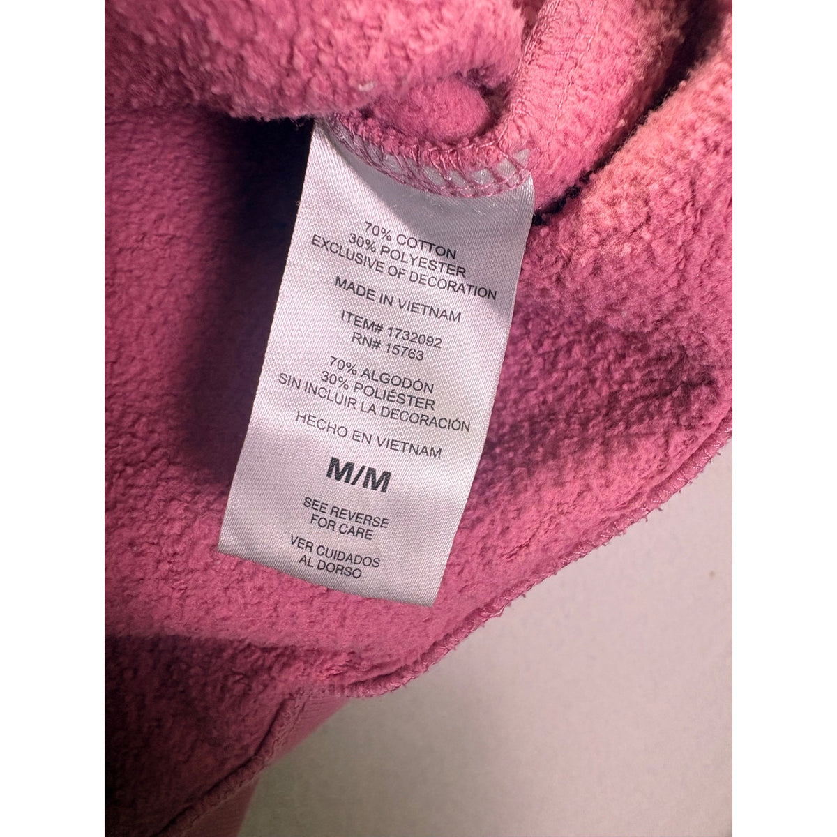 Champion Womens Pink Cotton/Polyester Crewneck Sweatshirt Midweight Embroidered Logo Size M