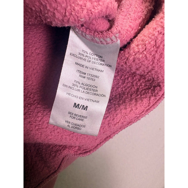 Champion Womens Pink Cotton/Polyester Crewneck Sweatshirt Midweight Embroidered Logo Size M