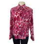 Ninety Womens Paisley Button-Up Shirt Pink & Red Long Sleeve Blouse Sz M