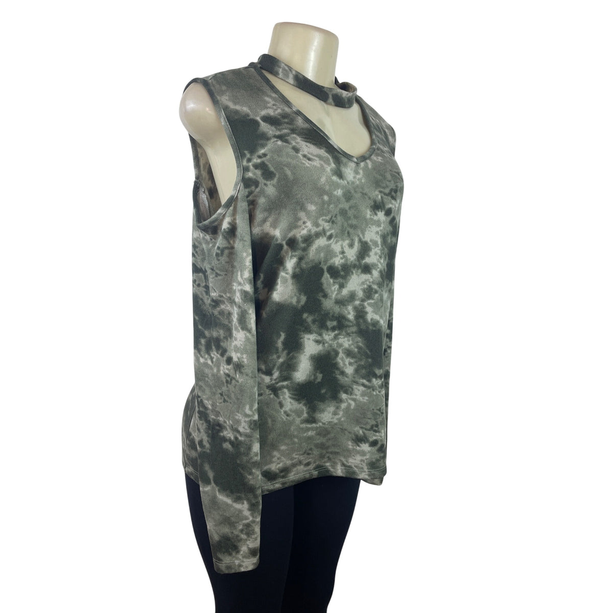 Como Blu Womens Tie-Dye Cold Shoulder Long Sleeve Top Size L/G - New