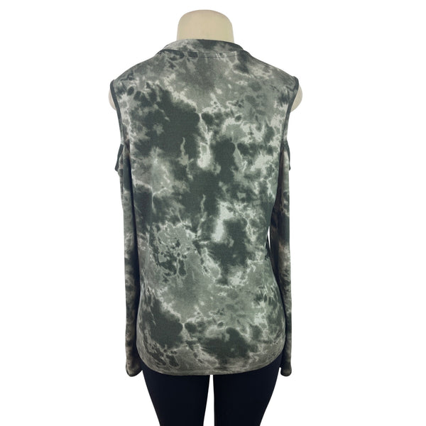 Como Blu Womens Tie-Dye Cold Shoulder Long Sleeve Top Size L/G - New