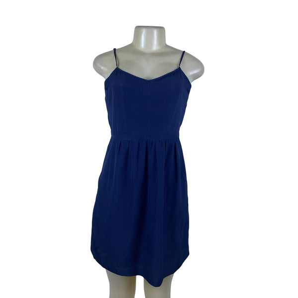 J.Crew Women’s Navy Polyester Spaghetti Strap Mini Dress Elegant Size 6