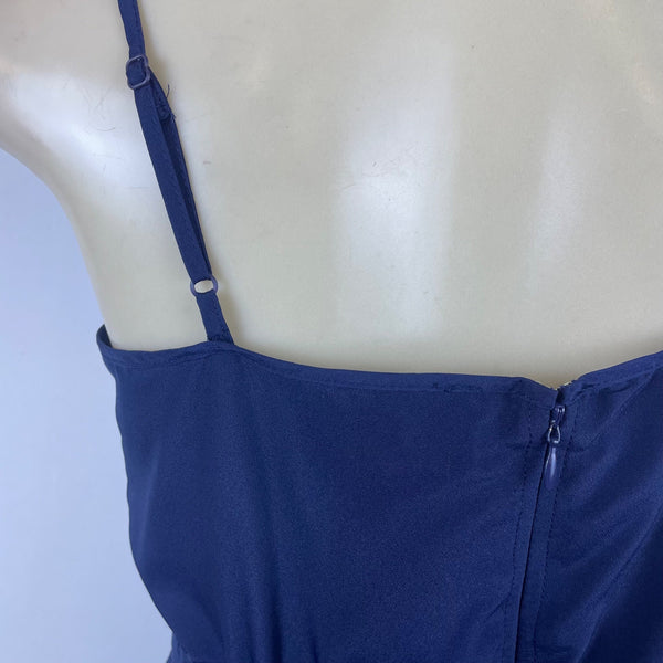 J.Crew Women’s Navy Polyester Spaghetti Strap Mini Dress Elegant Size 6