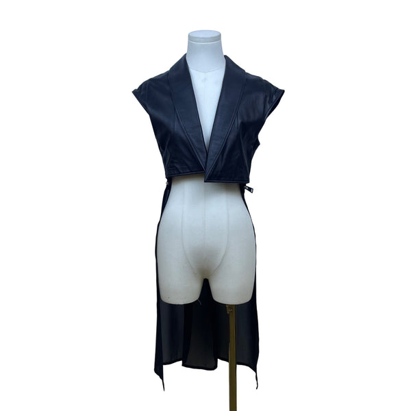 La Haine Inside Us Womens Black Polyester Sleeveless Sheer Maxi Sweater Size XS/S