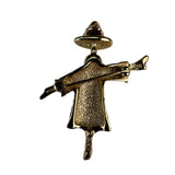 Sarah Coventry Gold Tone Enamel Scarecrow Brooch Pin Red Blue Yellow