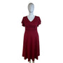 Dokotoo Women’s Red V-Neck Short Sleeve Flared Midi Dress Sz XL - New