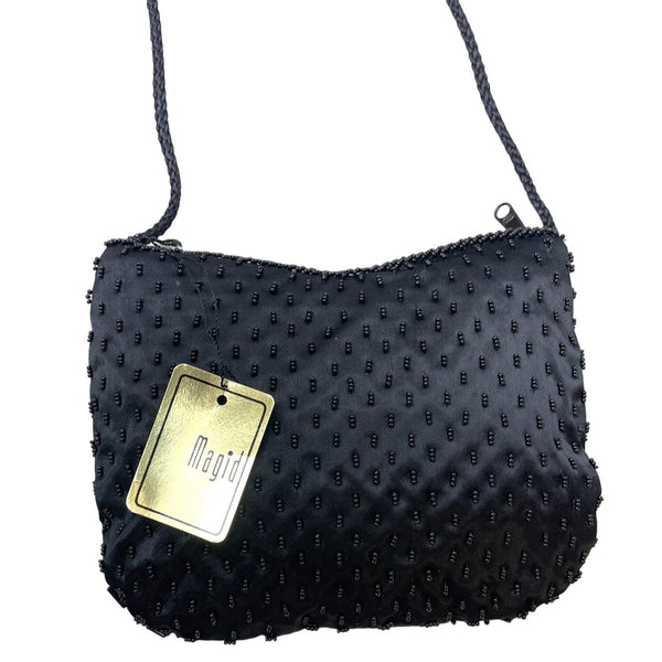 Magid Women's Black Beaded Evening Crossbody Small Bag Sz S - NWT